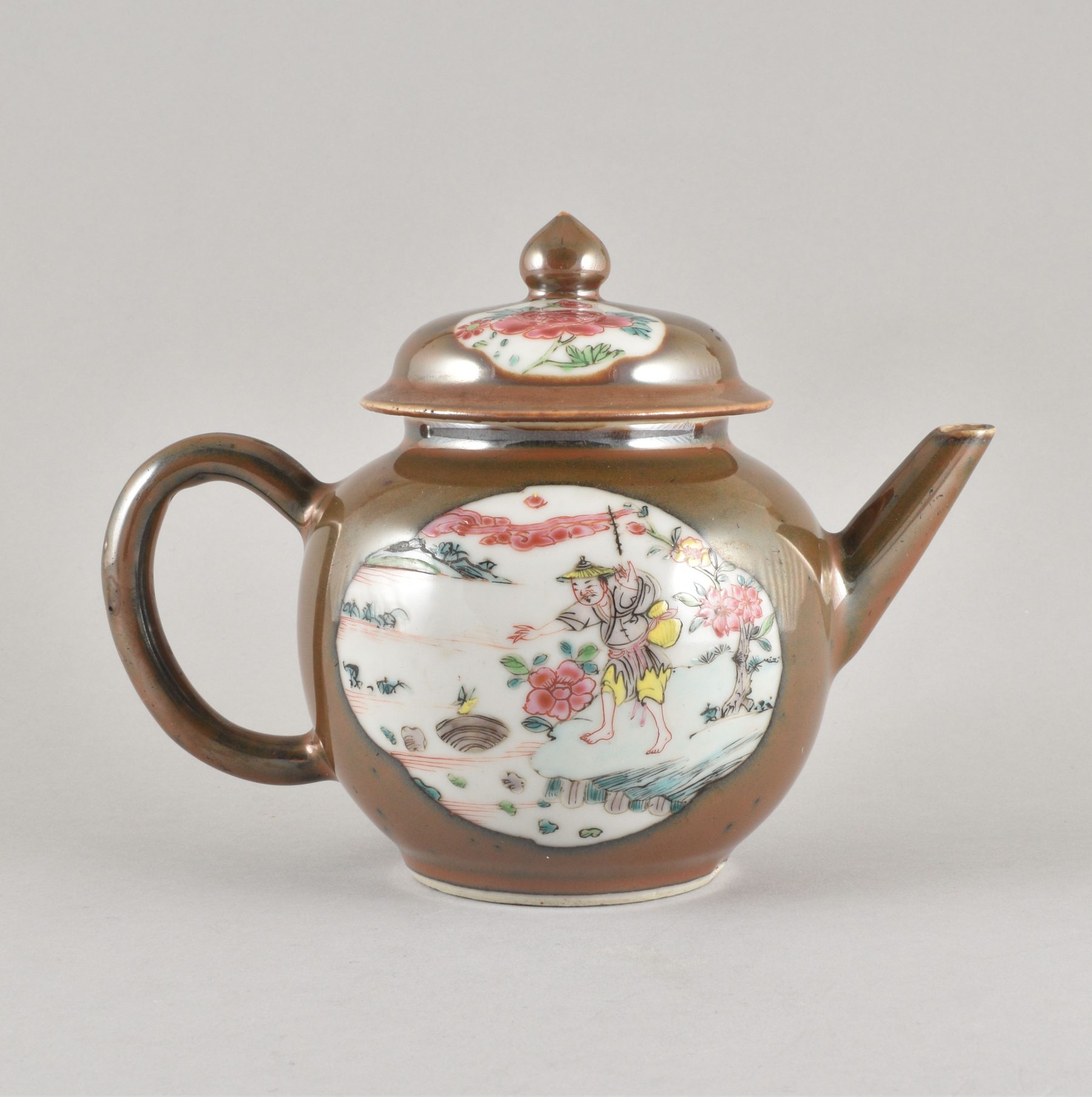 Théière capucin famille rose porcelaine Chine Qianlong